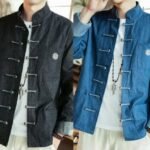 Denim Chinese court shirt