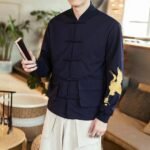 Spring and Autumn Retro plus Size jacket for men Tang Suit Crane Embroidery With Cran