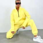 Two Piece Outfits For Women Jogging - yellow