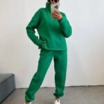 Two Piece Outfits For Women Jogging - green